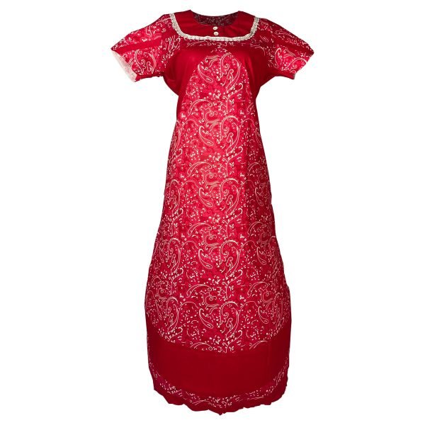 Procien -  Cotton Nighty Night Gown for Women, Size (XXL), Red and Violet